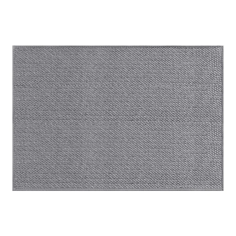 Linen doormat in solid colour at 60x90cm, available in gray, black, or brown options
