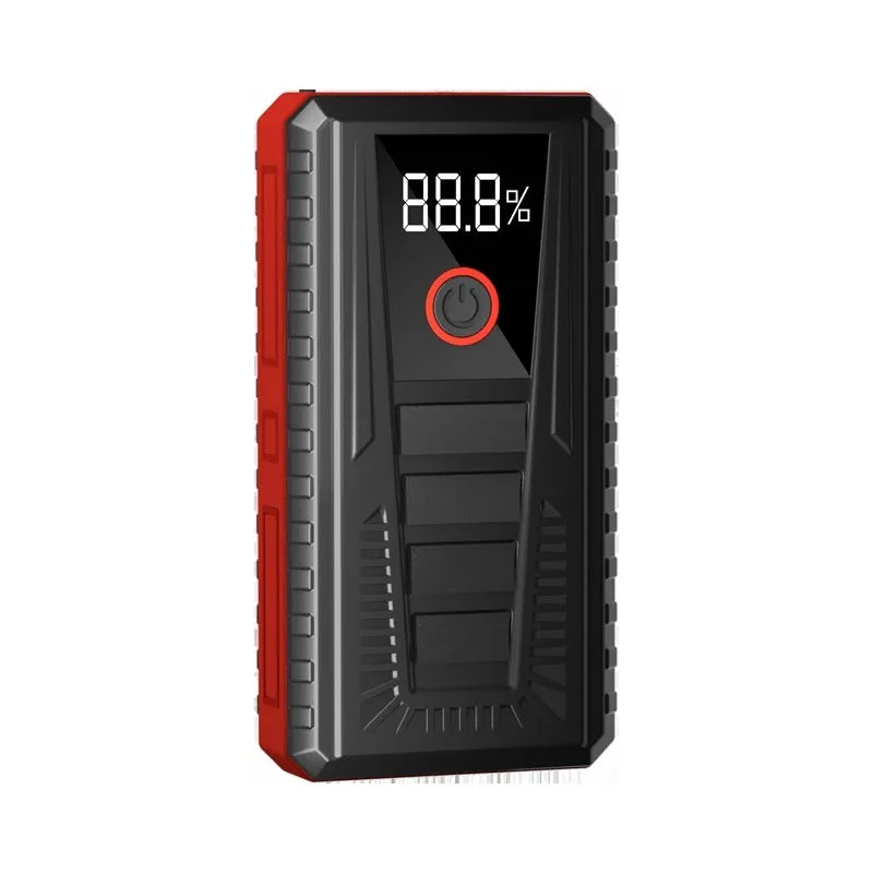 Car emergency jump starter power supply with 1500mAh battery, 1000A peak current, 14.8V, 60W, compact 15.7cm