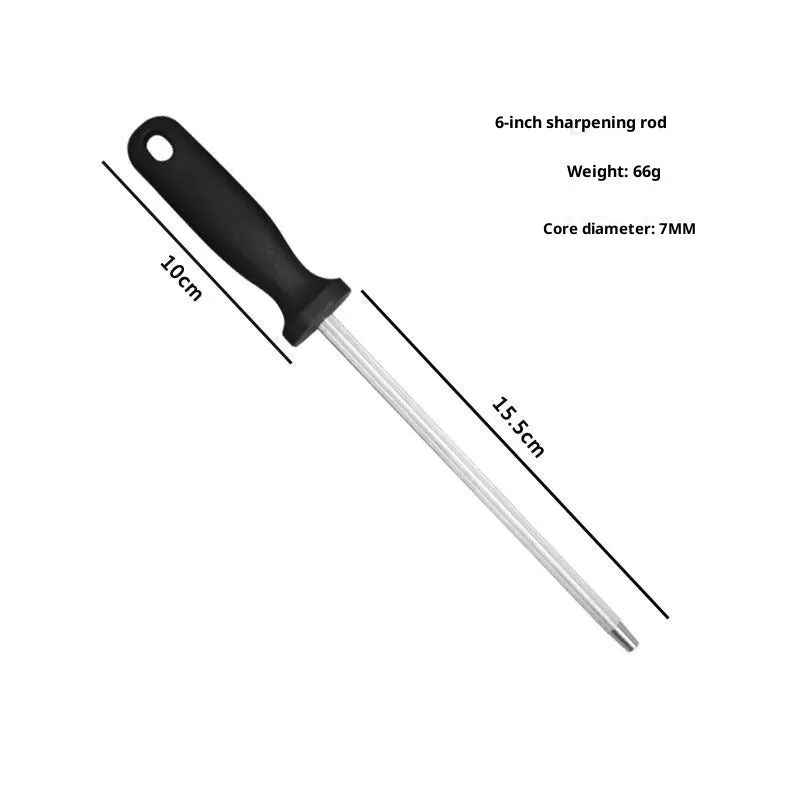 High carbon steel kitchen sharpening steel with multi-functional design for blade honing