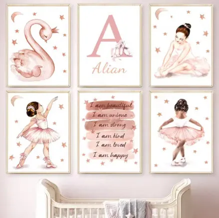 Canvas wall art print ballet subject unframed 20x25cm to 50x70cm Nordic style