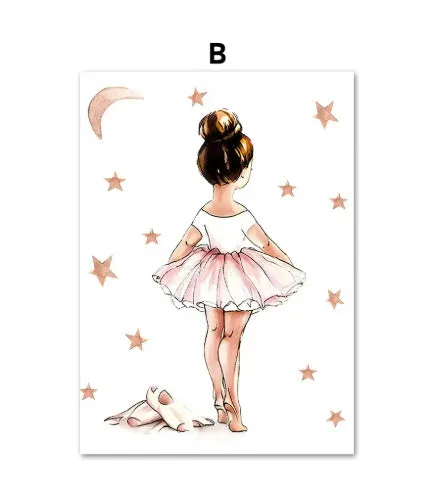 Canvas wall art print ballet subject unframed 20x25cm to 50x70cm Nordic style
