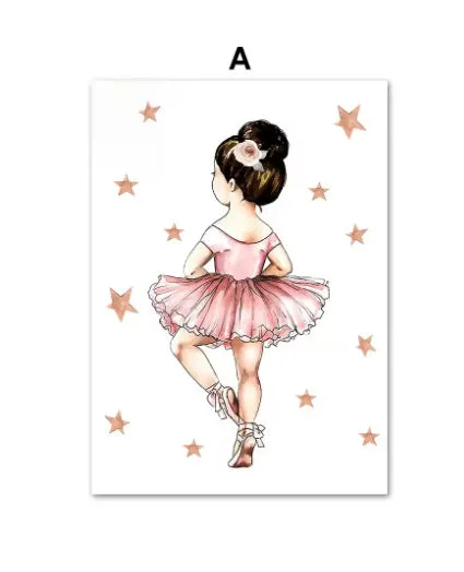 Canvas wall art print ballet subject unframed 20x25cm to 50x70cm Nordic style