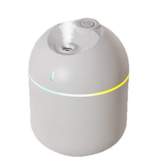 USB desktop humidifier with large spray, mute operation, and colour light in green plastic body