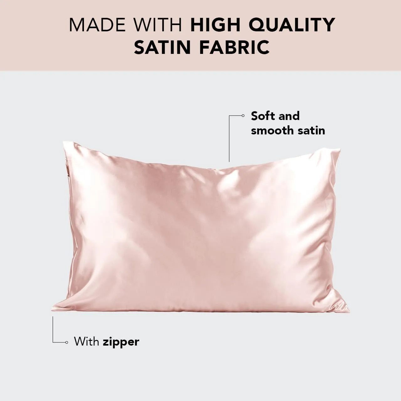 Polyester fibre zipper pillowcase silky 60 thread count 50.8x66cm standard pillow case