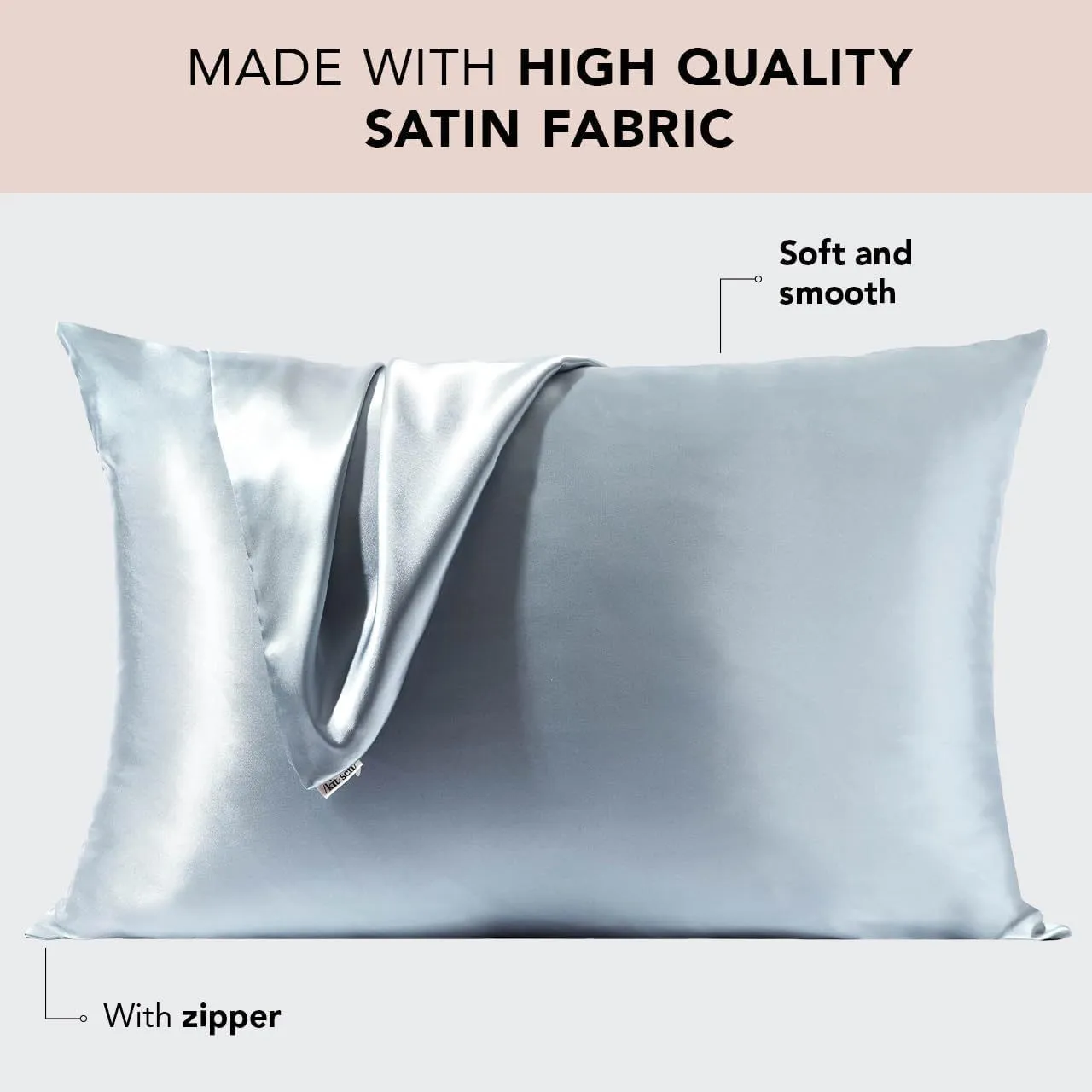 Polyester fibre zipper pillowcase silky 60 thread count 50.8x66cm standard pillow case