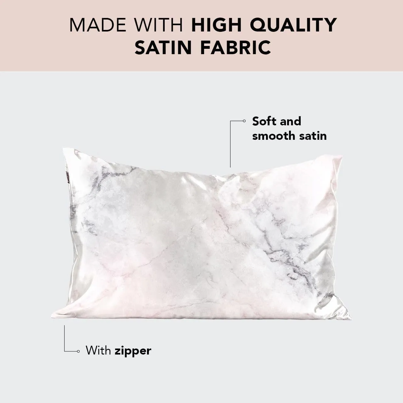 Polyester fibre zipper pillowcase silky 60 thread count 50.8x66cm standard pillow case