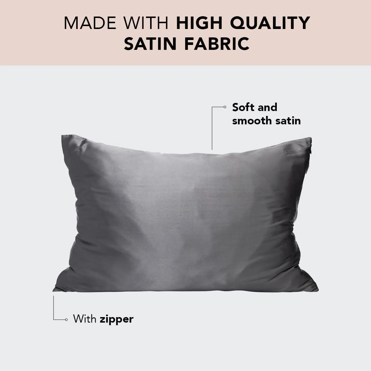 Polyester fibre zipper pillowcase silky 60 thread count 50.8x66cm standard pillow case