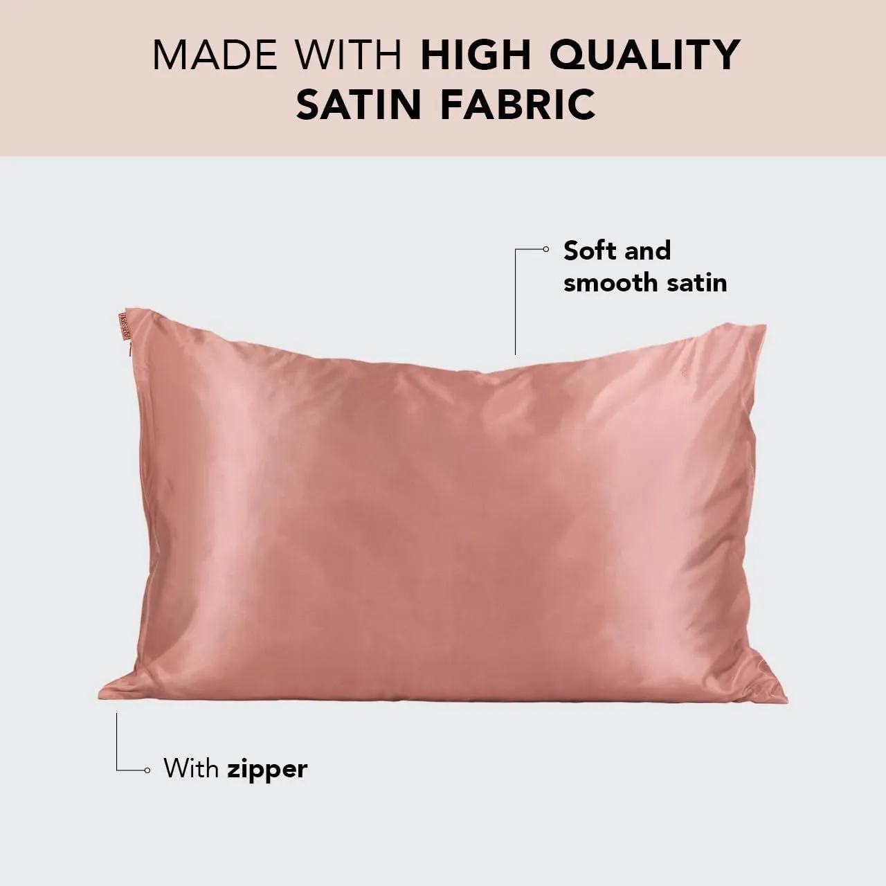 Polyester fibre zipper pillowcase silky 60 thread count 50.8x66cm standard pillow case