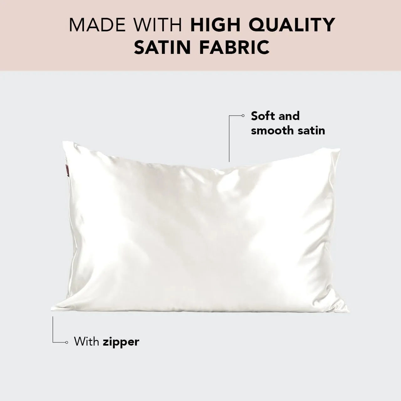 Polyester fibre zipper pillowcase silky 60 thread count 50.8x66cm standard pillow case