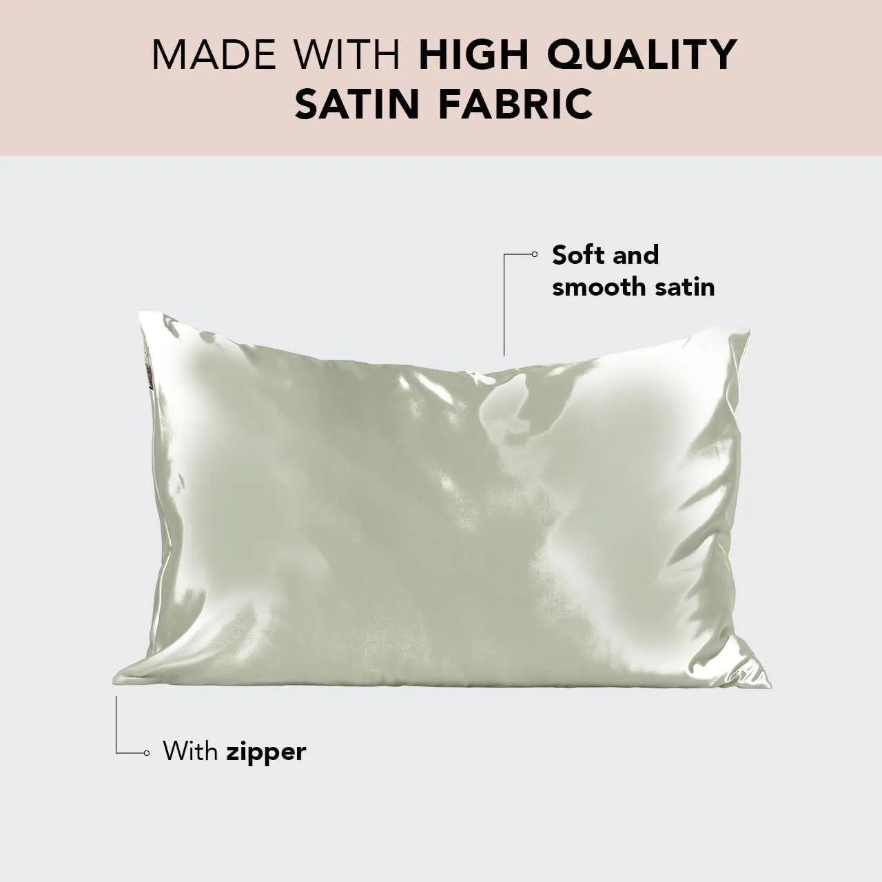 Polyester fibre zipper pillowcase silky 60 thread count 50.8x66cm standard pillow case