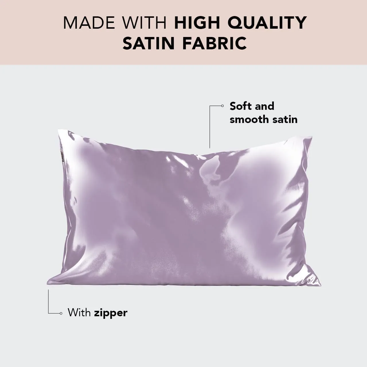Polyester fibre zipper pillowcase silky 60 thread count 50.8x66cm standard pillow case