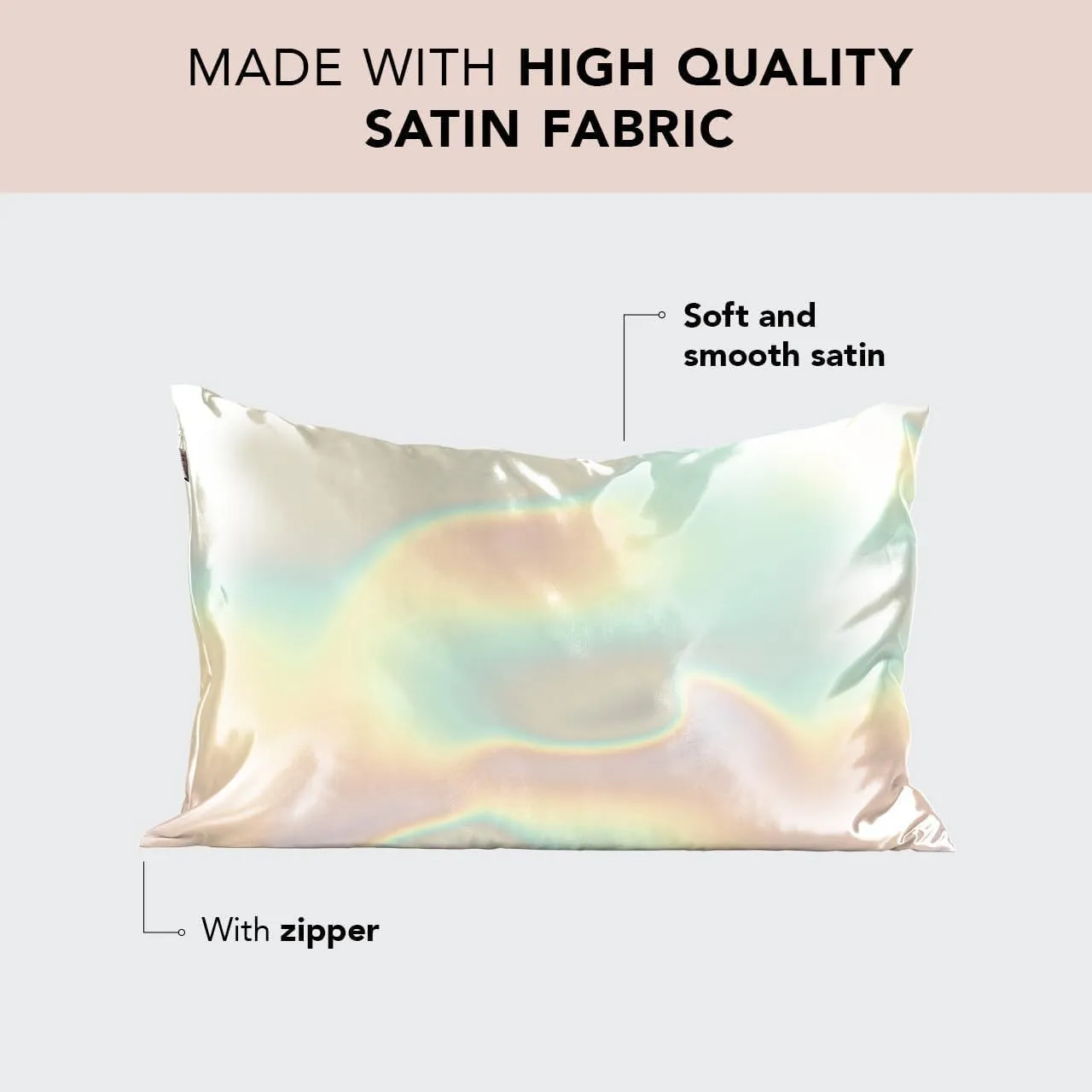 Polyester fibre zipper pillowcase silky 60 thread count 50.8x66cm standard pillow case