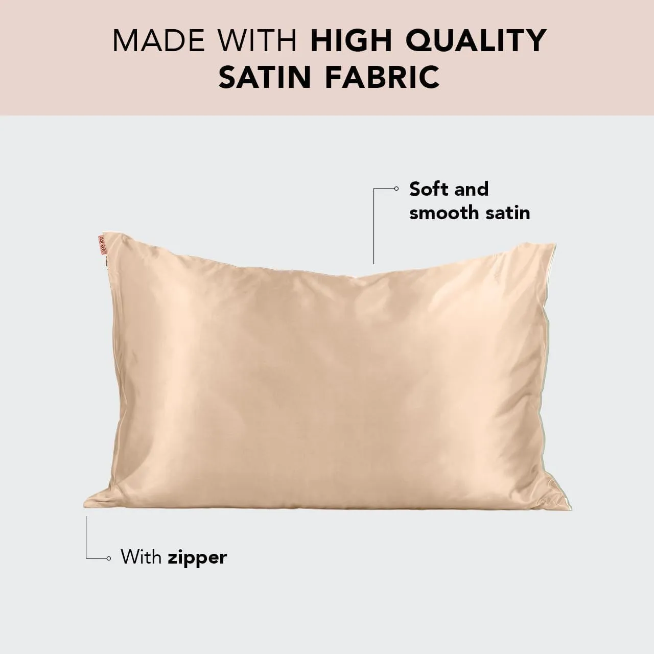 Polyester fibre zipper pillowcase silky 60 thread count 50.8x66cm standard pillow case