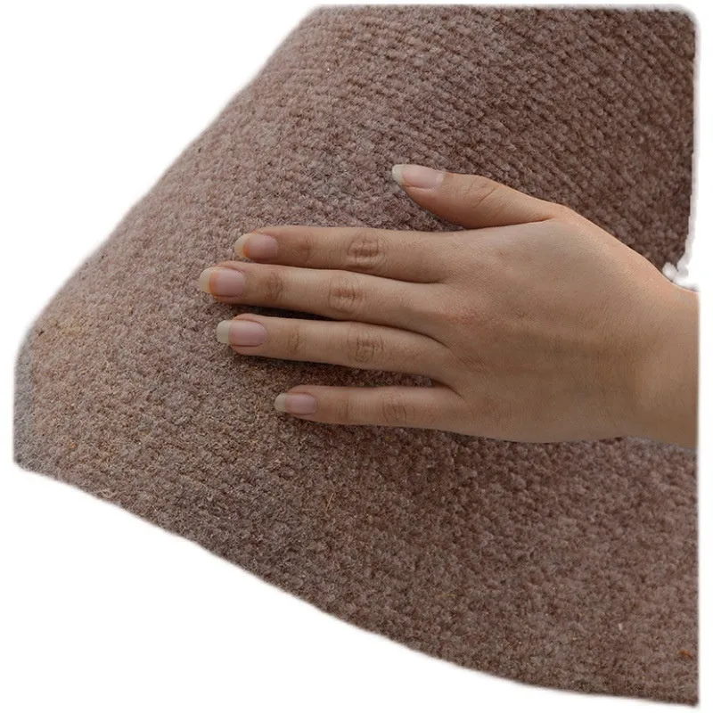 Sound insulation chair mat in beige on wood floor for computer chair protection
