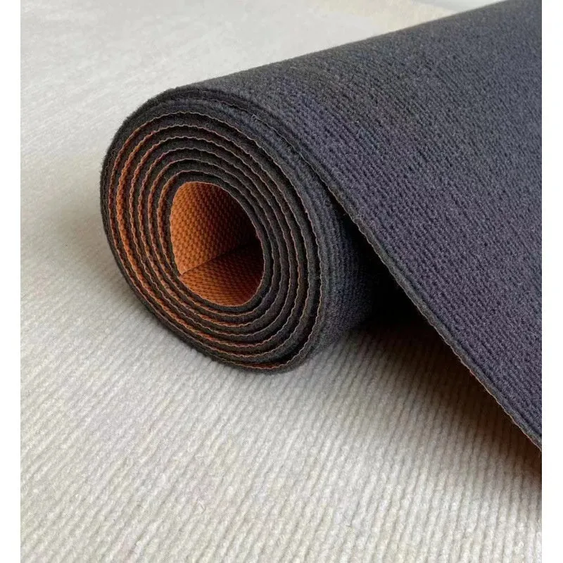 Sound insulation chair mat in beige on wood floor for computer chair protection