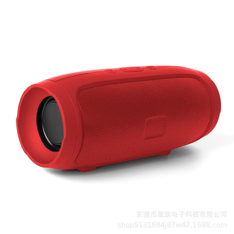 Portable Bluetooth speaker in black with voice prompt and call function for outdoor use