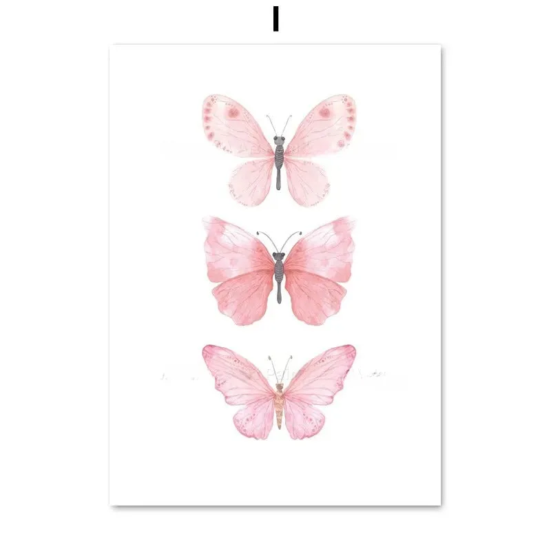 Ballet alphanumeric children's room canvas painting in frameless Nordic style, 13x18cm size