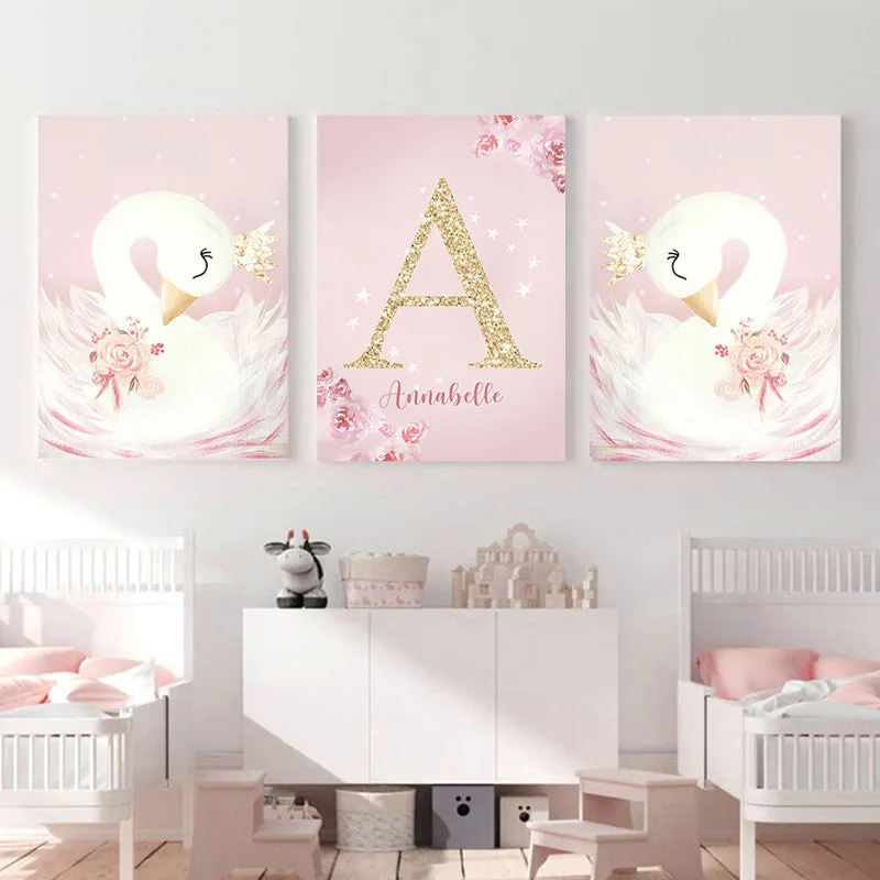 Rainbow castle crown canvas wall painting frameless decor in Nordic style with pattern and size options