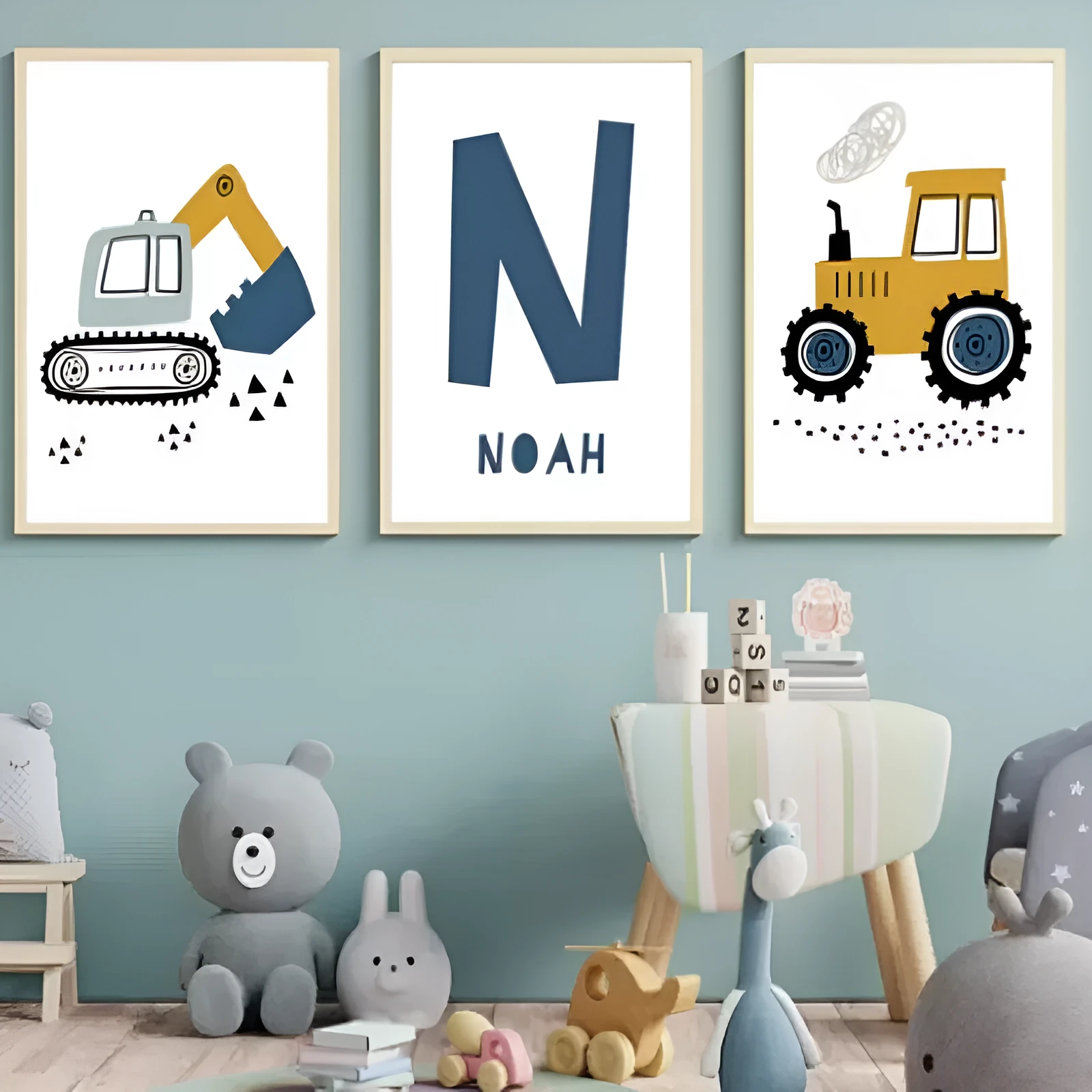 Canvas excavator art poster decoration painting, Nordic style, frameless, available in 10x15cm, 13x18cm, and 15x20cm sizes