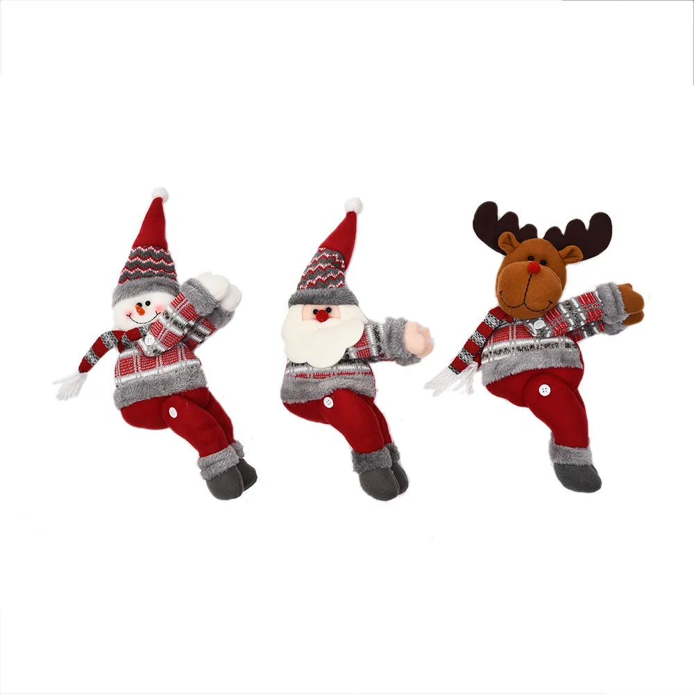 Christmas curtain decorative button cartoon doll cloth fabric buckle Santa Claus style