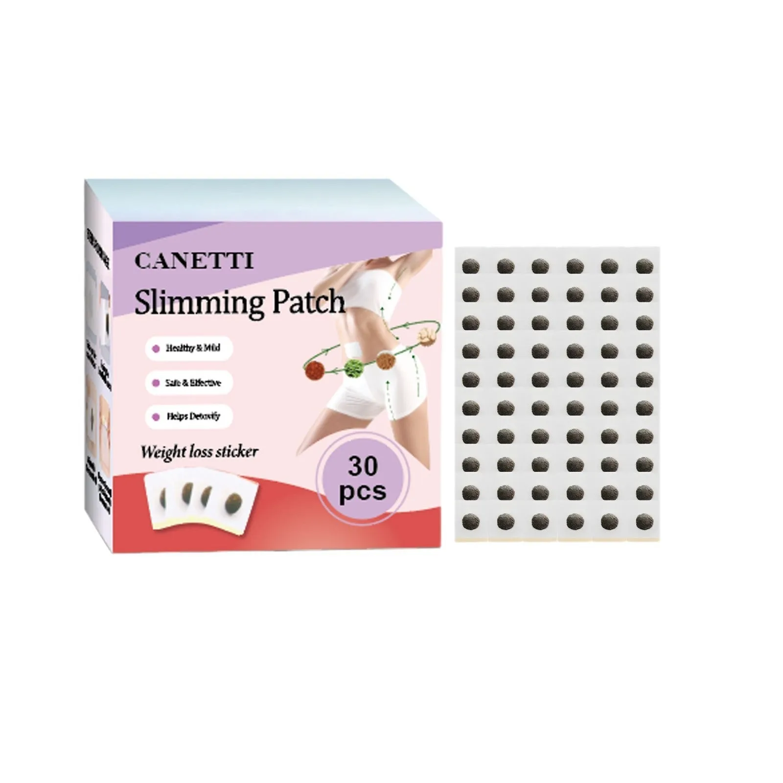 Herbal slimming belly button patch 30PC brown for big belly and waist tightening