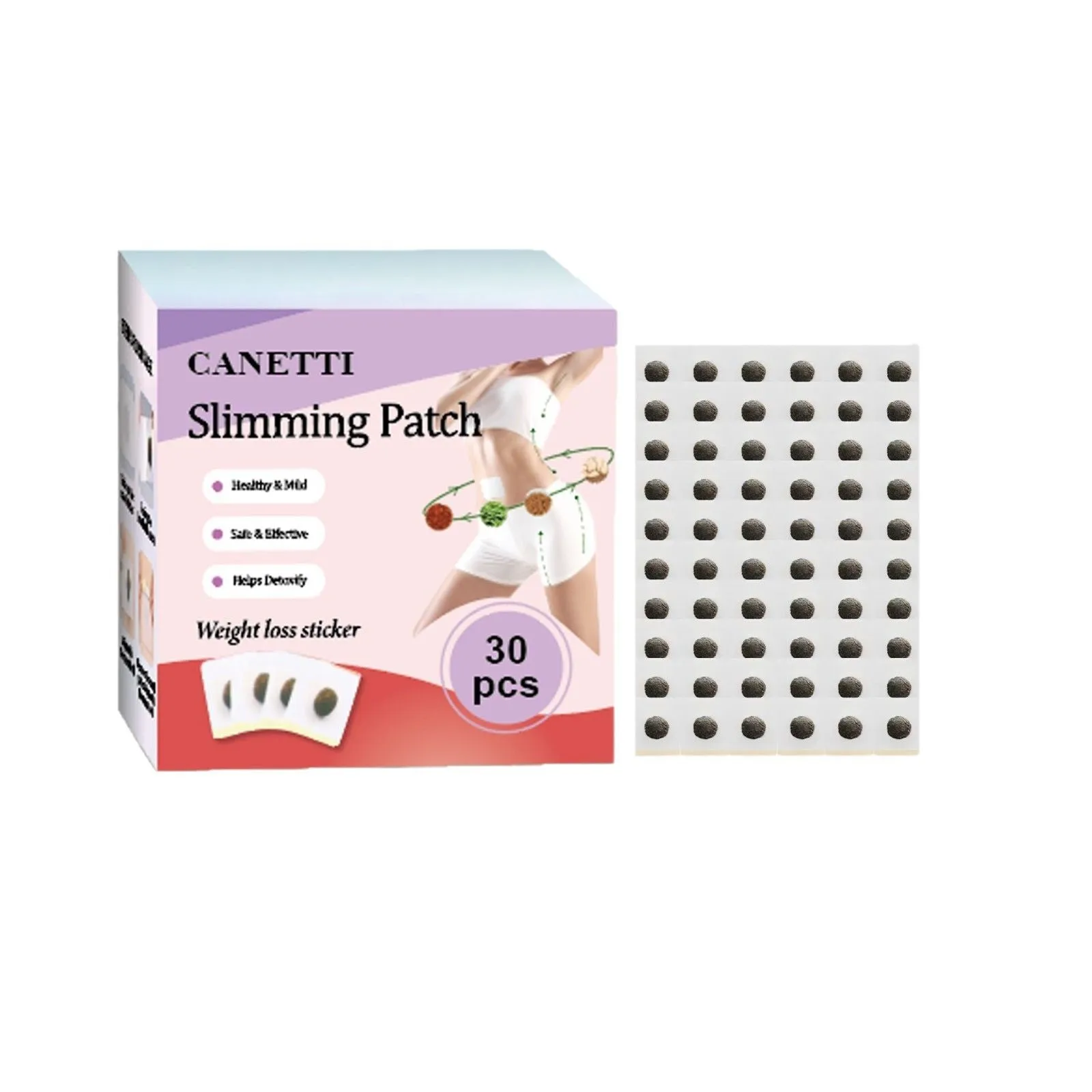 Herbal slimming belly button patch 30PC brown for big belly and waist tightening