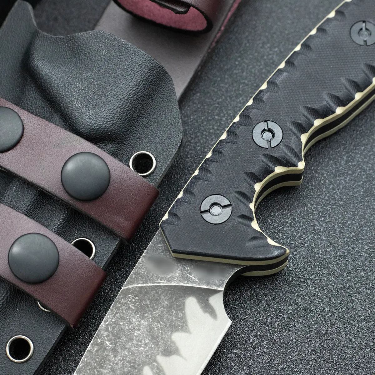 Field Camping Tools portable knife with black finish 100 mm blade camping utility knife