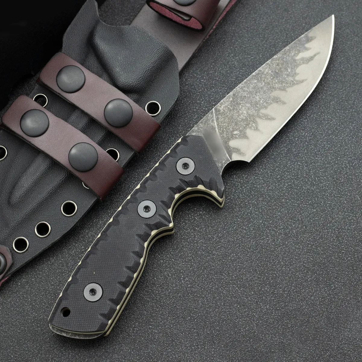 Field Camping Tools portable knife with black finish 100 mm blade camping utility knife