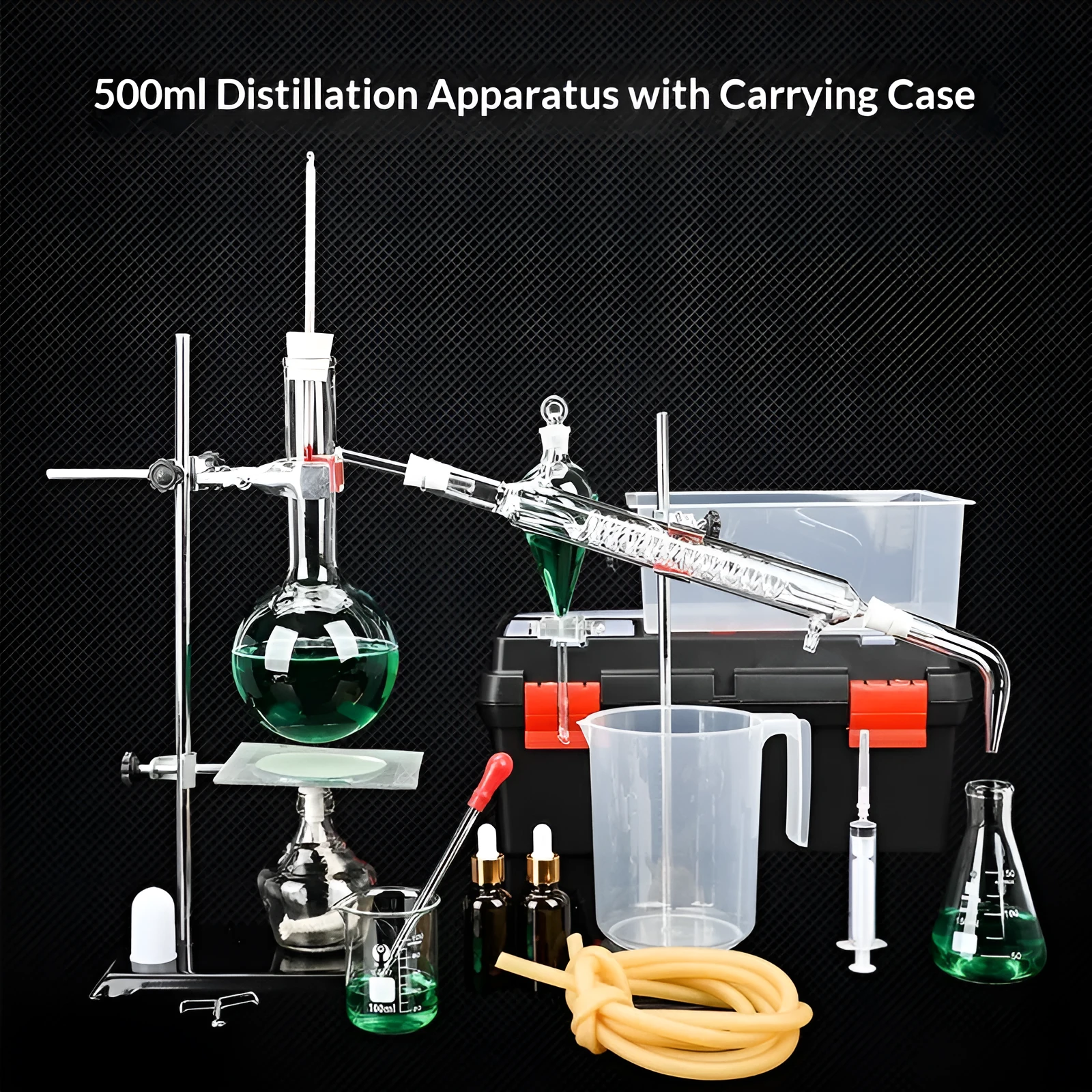 500ml glass essential oil distillation kit in portable toolbox edition for home use
