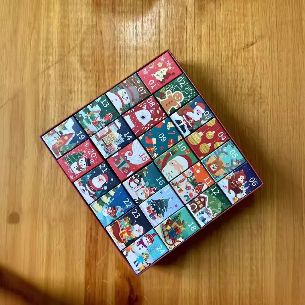 24-grid paper advent calendar puzzle box with colourful illustrations, 70x50 cm, for teenagers