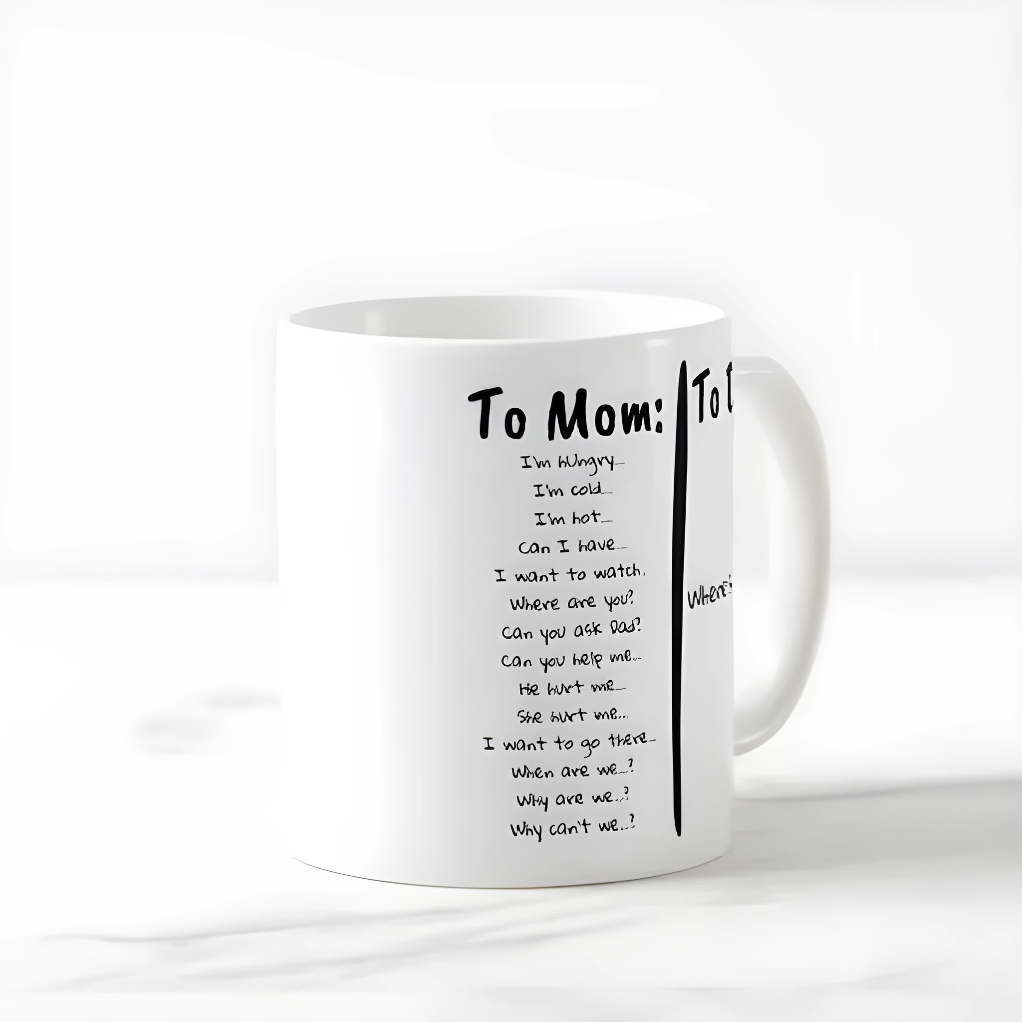 Mother's funny ceramic mug with single-sided pattern, 350ml capacity, high temperature resistant