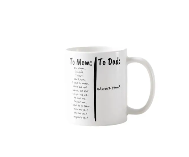 Mother's funny ceramic mug with single-sided pattern, 350ml capacity, high temperature resistant
