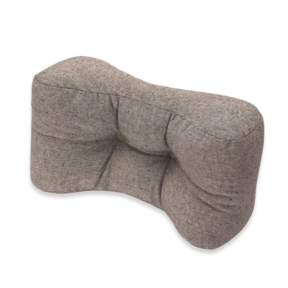 Home office thickened multifunctional cushion in beige linen cotton, 43x15x21cm, simple modern style.