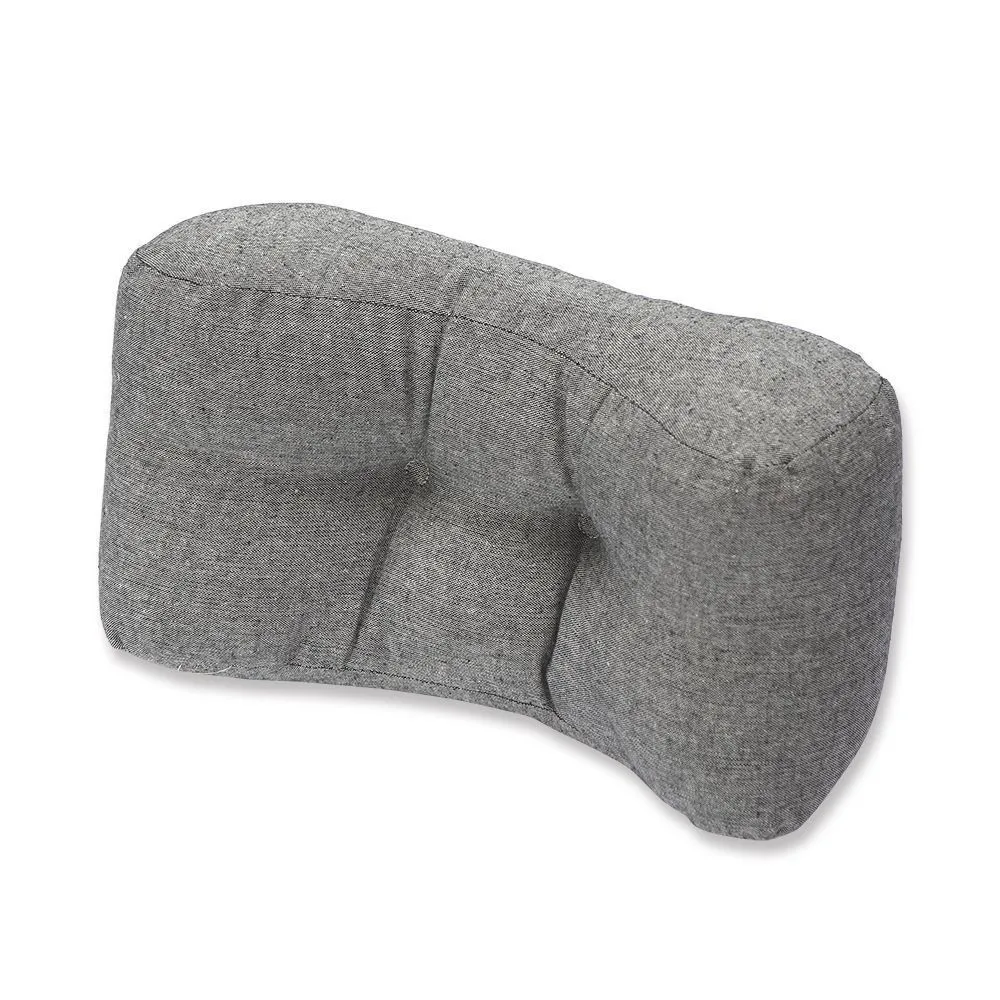 Home office thickened multifunctional cushion in beige linen cotton, 43x15x21cm, simple modern style.