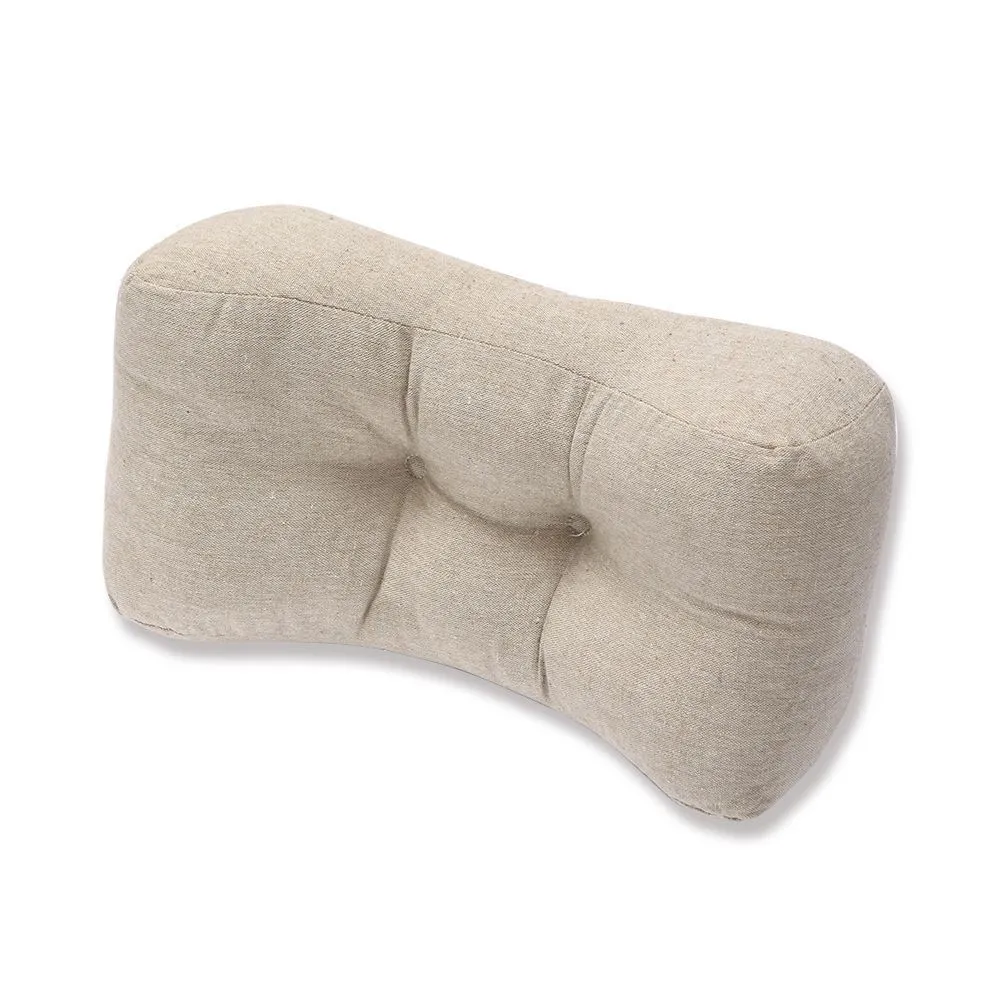 Home office thickened multifunctional cushion in beige linen cotton, 43x15x21cm, simple modern style.