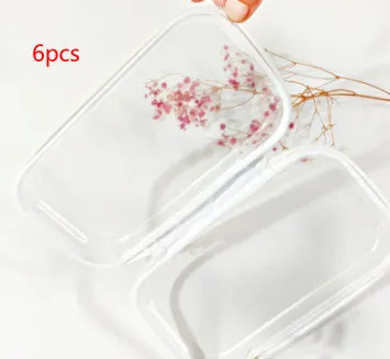 Transparent PET plastic zipper pencil case storage bag cube shape