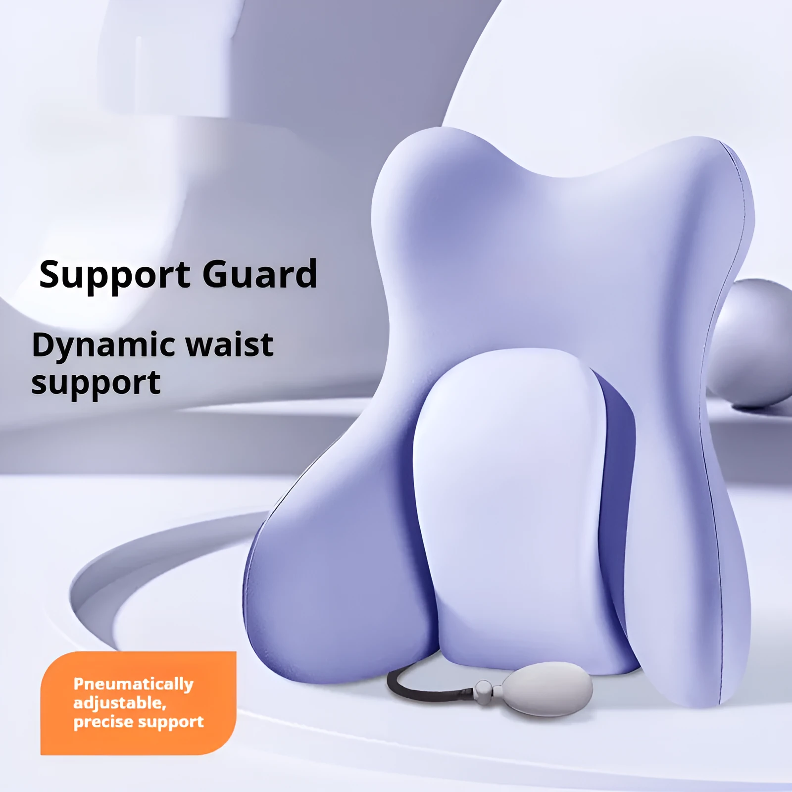 Ergonomic memory foam backrest waist pad in a solid colour with a removable cover.