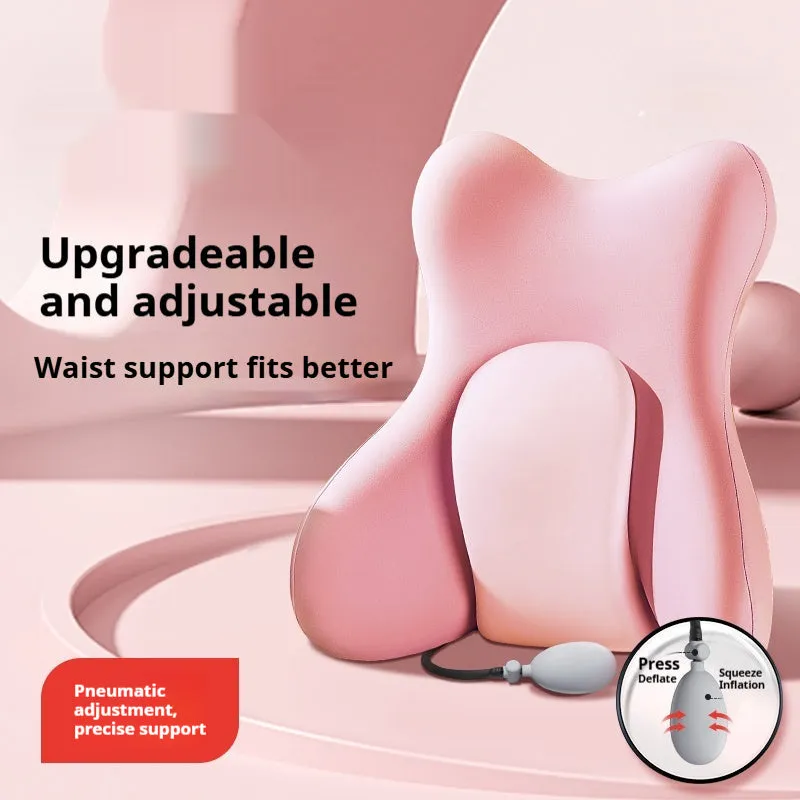 Ergonomic memory foam backrest waist pad in a solid colour with a removable cover.