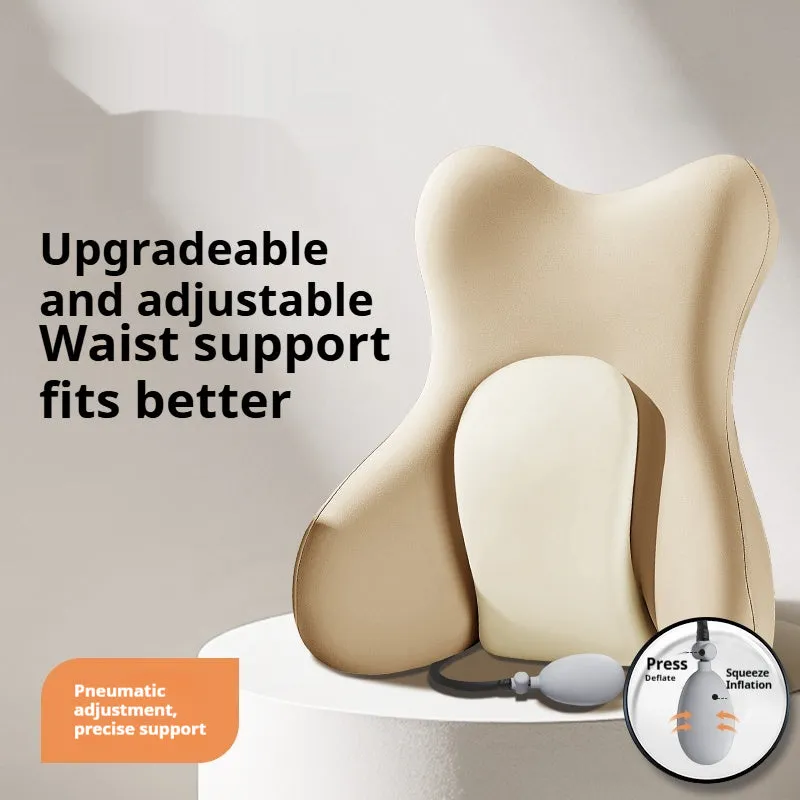 Ergonomic memory foam backrest waist pad in a solid colour with a removable cover.