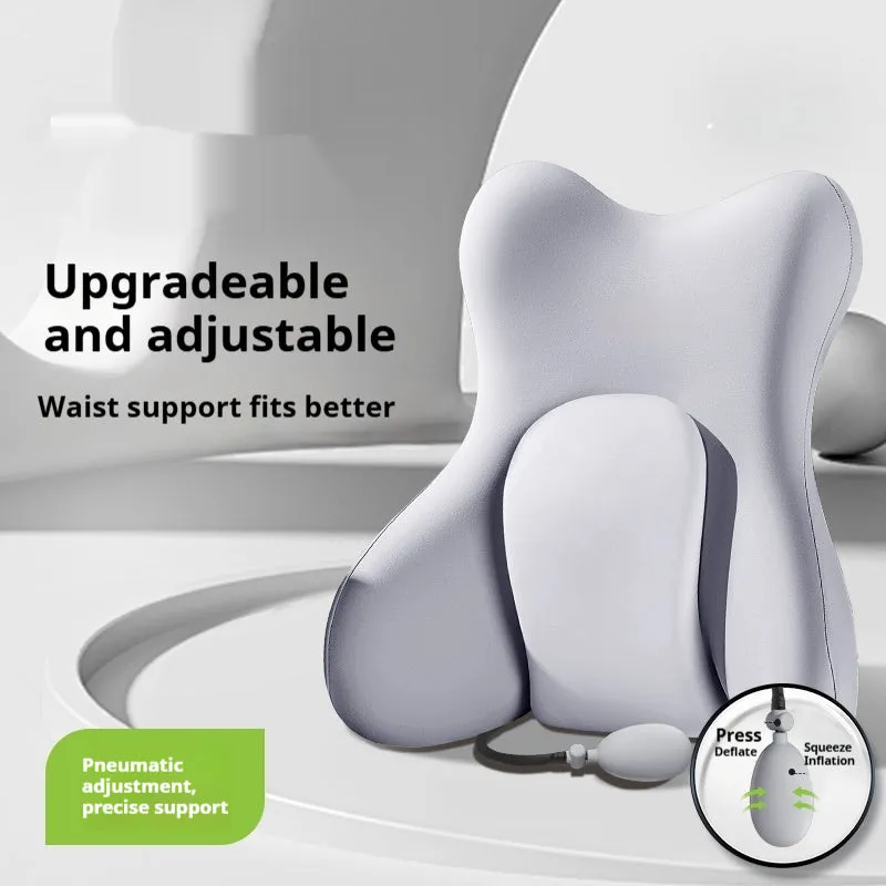 Ergonomic memory foam backrest waist pad in a solid colour with a removable cover.