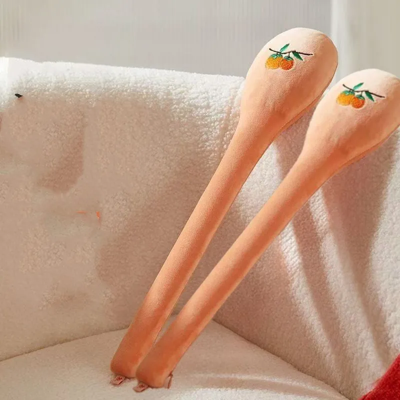 48 cm persimmon colour percussion massage stick with meridian flap design