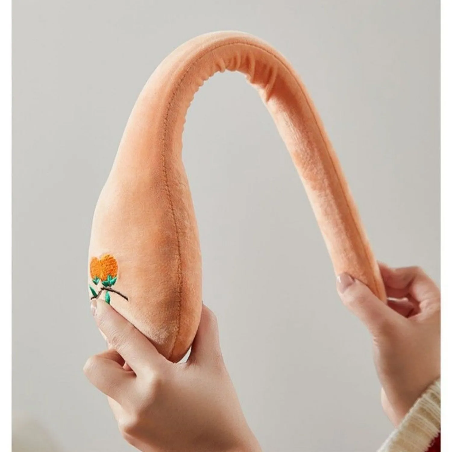 48 cm persimmon colour percussion massage stick with meridian flap design