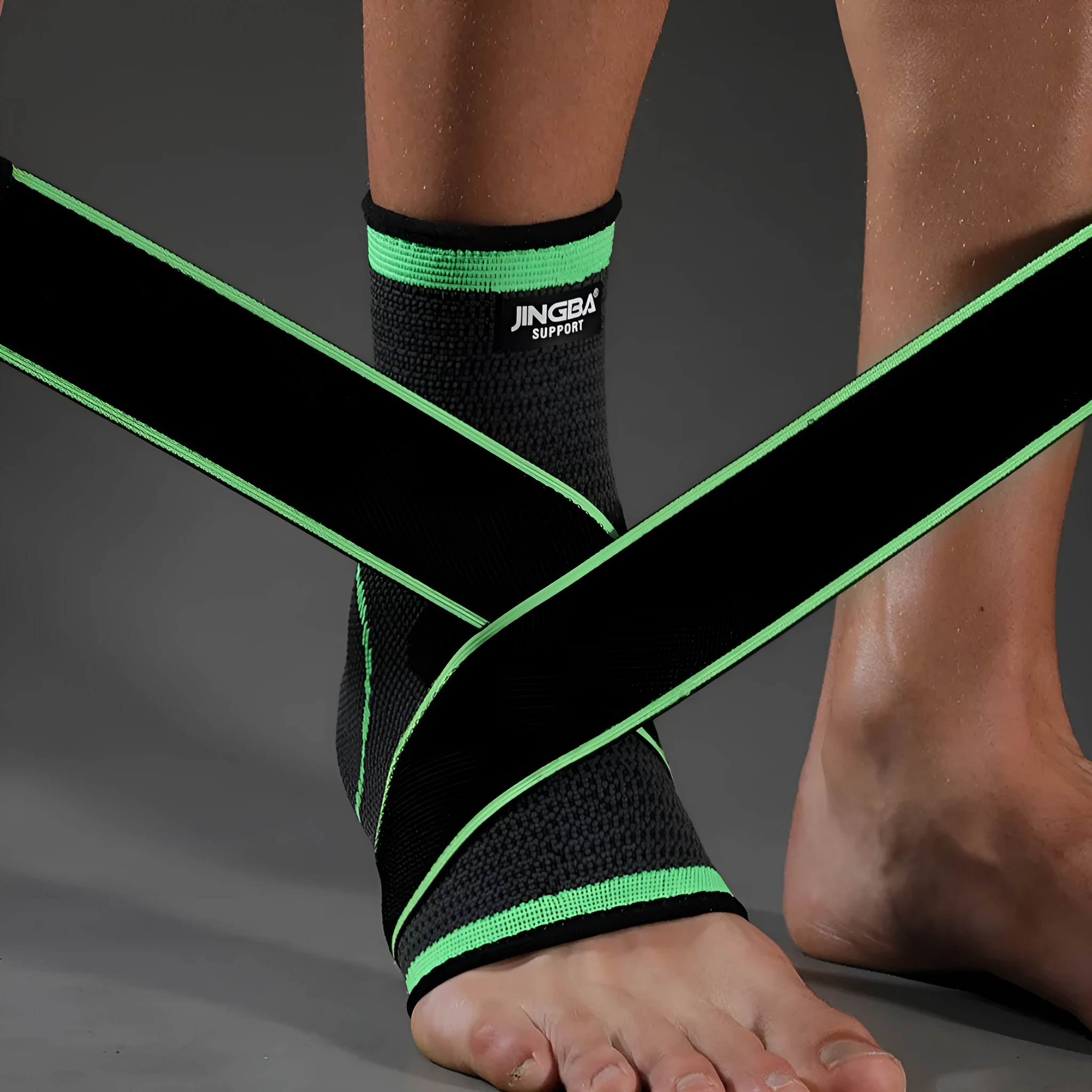 Sports ankle support brace in black, green or orange for basketball running mountaineering