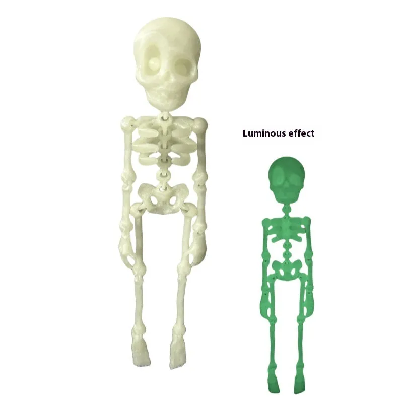 3D printed skull refrigerator magnet in multiple colours measuring 18cm high by 4.5cm wide