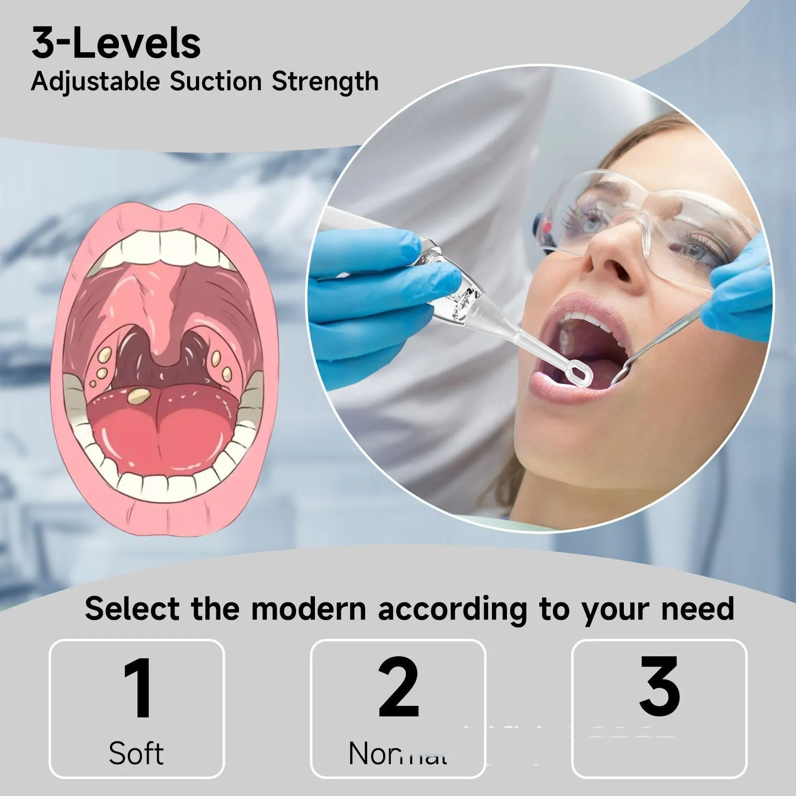 Cross-border tonsillar extractor oral cleaning tool for dental stone removal in milky white