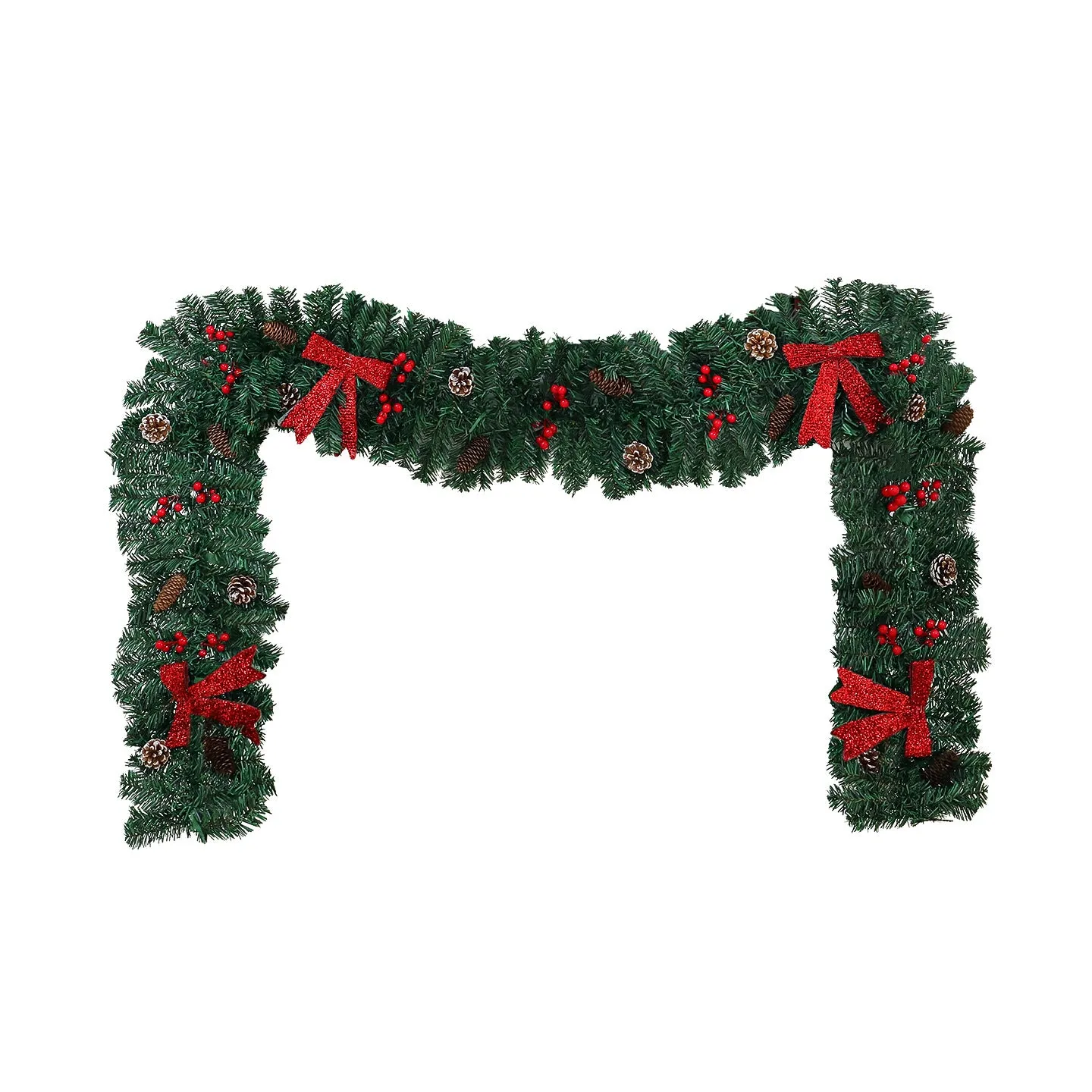 Christmas rattan pine cone bow decorative showcase with European style design