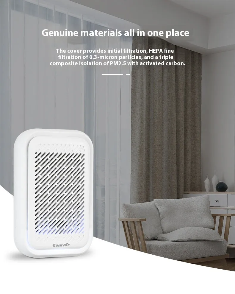 White wall-mounted air purifier unit for small rooms under 10 square metres