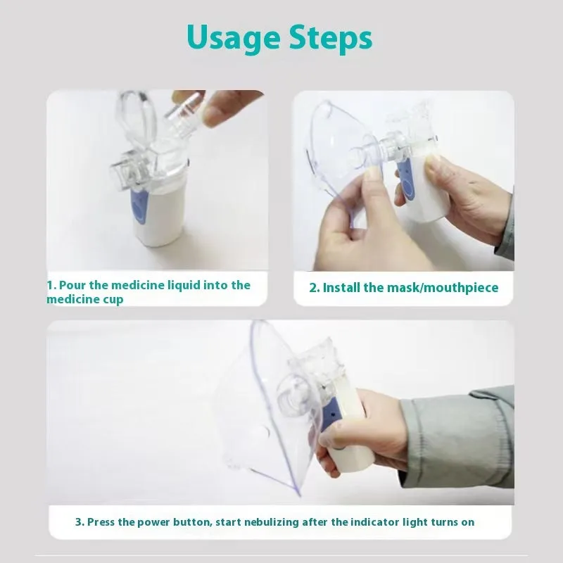 USB handheld plastic nebuliser spray machine with columnar design for household drug atomisation and humidification