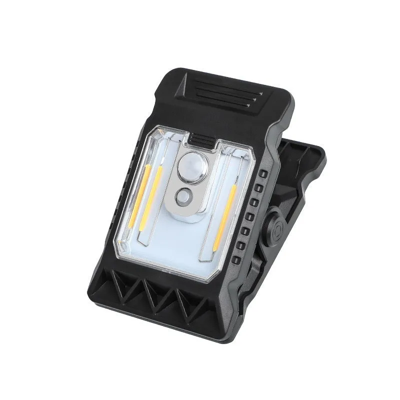 Compact white ABS human body induction clip lamp with clip and motion sensor visible.