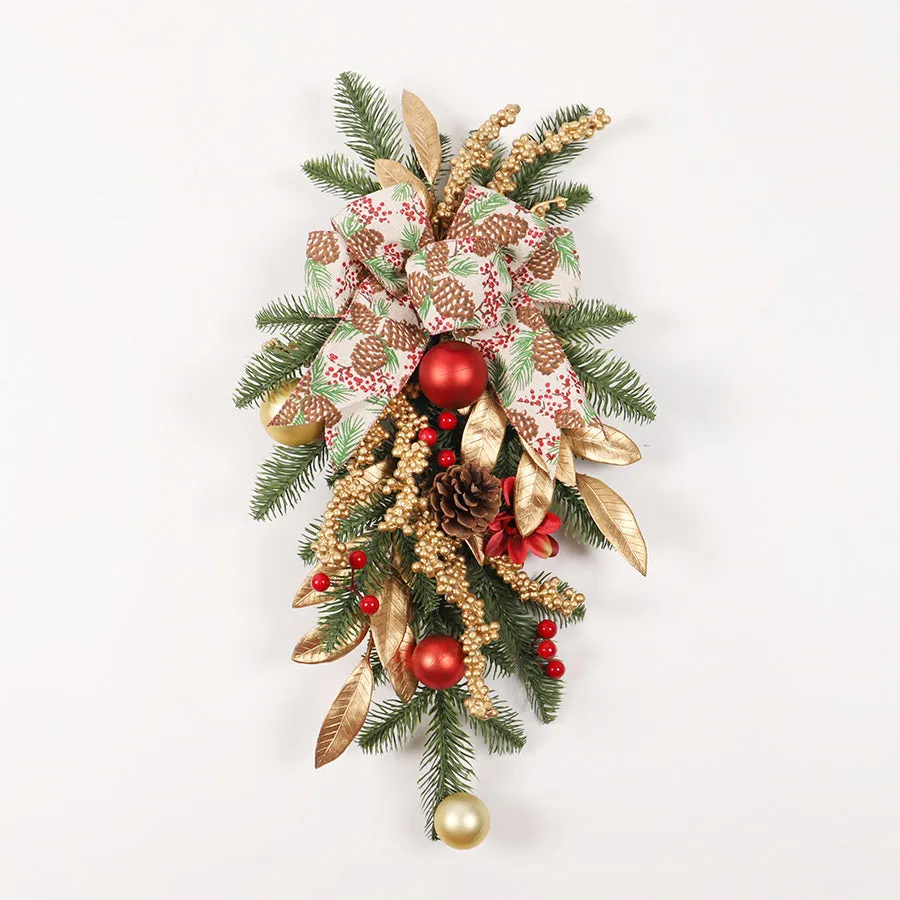 Plastic Christmas garland in American country style with optional lighting in four decorative variations